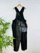 Black Long Straight Dungarees