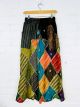 Multicoloured Patchwork Stripe Long Skirt 