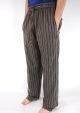Black Stonewashed Striped Trousers - 100% Cotton
