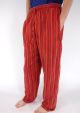 Red Stonewashed Striped Trousers - 100% Cotton