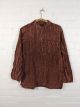 Brown Stonewashed Striped Cotton 3 Button Shirt - 100% Cotton