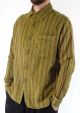 Green Stripe Cotton Stonewash Full Button Shirt - 100% Cotton