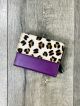 Small Square Multi and Fur Leather Purse 