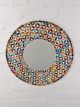 Multi Coloured Round Mosaic Mirror 50 cm