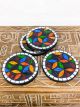 Set Of 4 Round Mosaic Petal Coasters 11 cm