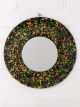 Black Mosaic Speckle Painted Round Mirror 40cm