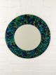 Round Blue Mosaic Mirror