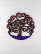 Round Purple Carved Tree of Life Wall Hanger