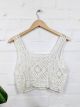 White Crochet Strappy Crop Top