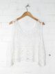 White Boxy Crochet Vest Top - 100% Cotton