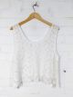 White Boxy Crochet Sleeveless Top - 100% Cotton