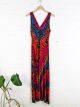 Bright Assorted Tie Dye Long Strappy Dress - 95% Viscose 5% Spandex