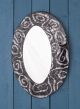 Black Oval Mosaic Mirror 50 x 30 cm